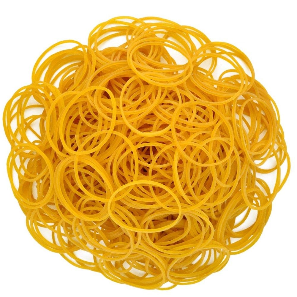 Wobe 1000pcs Rubber Bands, Bank Paper Bills Money Dollars 6mm-1000pcs, Yellow
