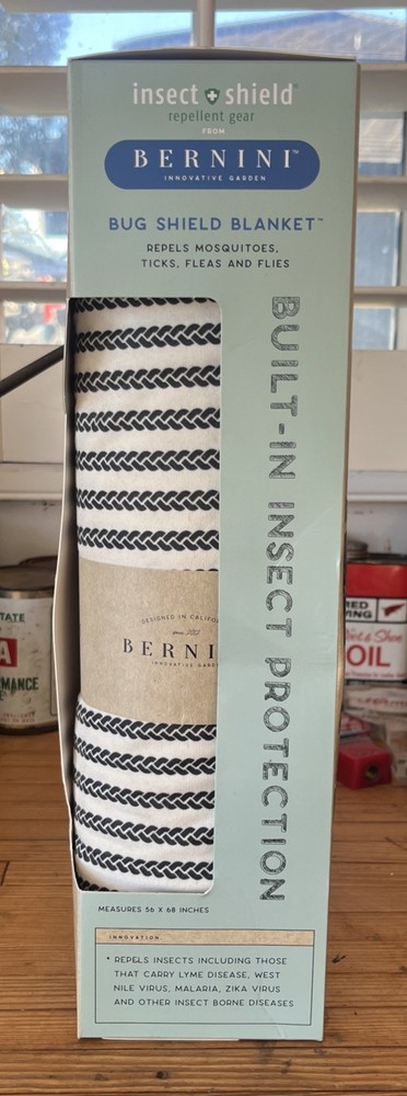 Bernini Outdoor Bug Shield Blanket 56×68 Repels Mosquitos, Ticks, Fleas, & Flies