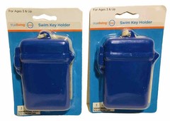 2x Money ID Key Holder Plastic Case Swim Beach Lake Boat Water Sports with Cord