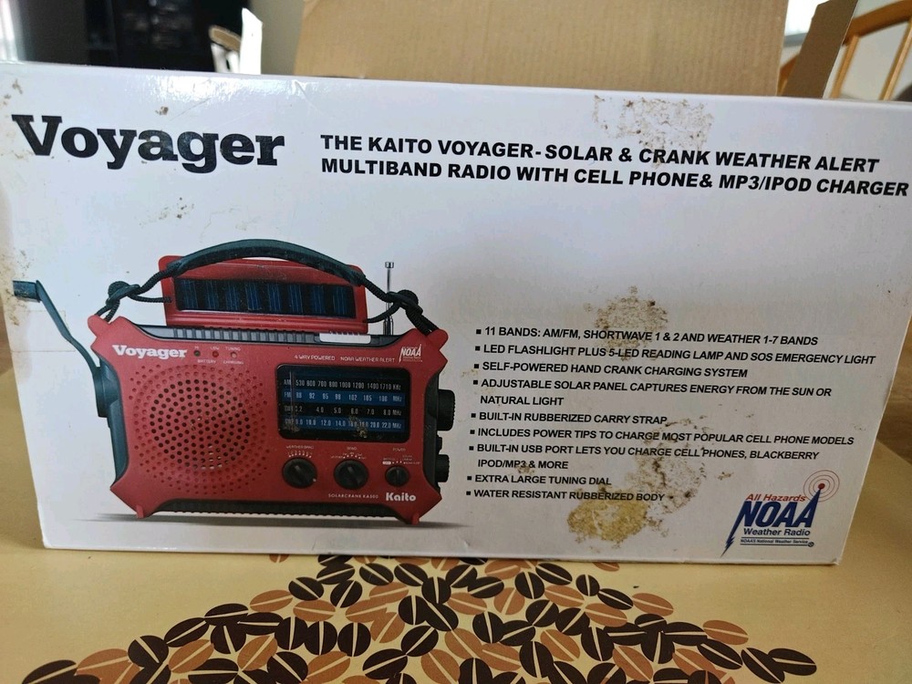 Red Kaito KA500 Voyager Solar Crank Battery Survival Radio AM FM Shortwave NEW