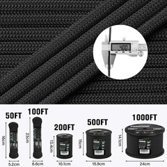 Paracord Rope 750lb 500ft Survival Camping Gear Spool