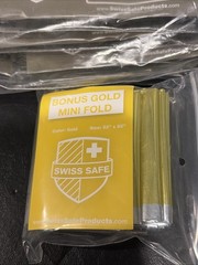 Swiss Safe Emergency Thermal Blankets (4) & Bonus Gold Mini Foil Space Blanket