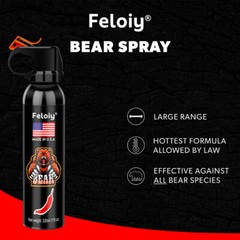 Feloiy Bear Spray Repellant Powerful Stream 11 oz 30 Ft with Spray Bag