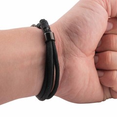 Practicalix Black Anchor Maritime Nautical Wrap Bracelet Adjustable USA Paracord