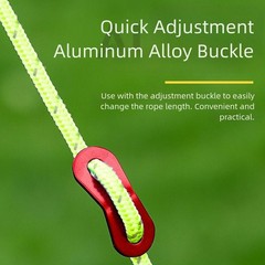 6pcs Ultra Light Reflective 6mm Rope for Tent Guy Lines and Tarp Setup