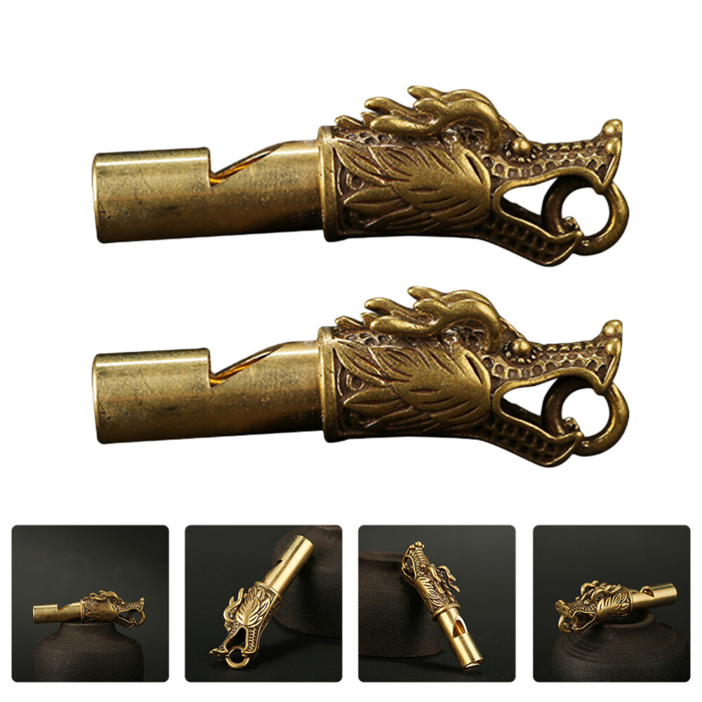 2pcs Dragon Head Whistles Whistles Teacher Equipment Pendant Whistle