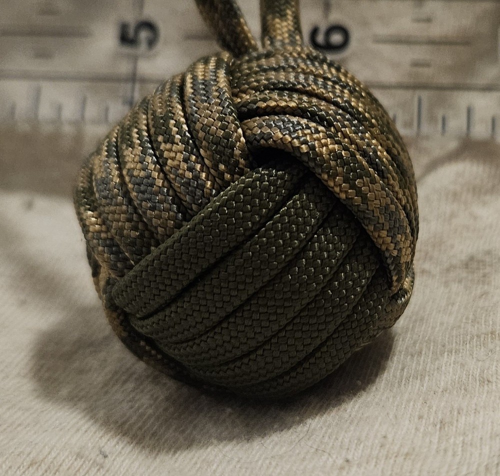 550 Paracord 1″ Nautical Decorative Monkey’s Fist 5″, Key Fob/Chain Mulitcam, OD