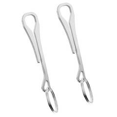 2Pcs Stainless Steel Key Rings Durable Outdoor Keychain Buckles Silver