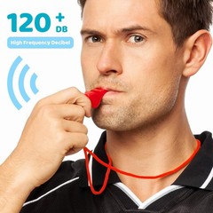 144 PCS Plastic Whistle for Coach with Lanyard Red Coaches Referee Whistle Bu…