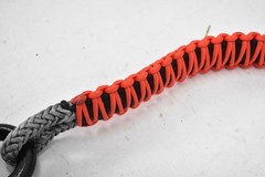 Paracord Recovery Strap Red/Black 2′ L w Grab Hook & 1/2′ Anchor Shackle