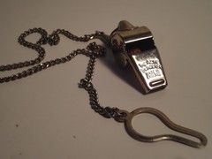 The Acme Sports Whistle Thunderer Made in England with Cork Ball / 16″ Chain