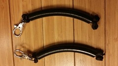 2 Tactical 550 Zipper Pulls Black with black rubber tubing