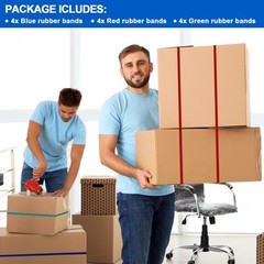 12 Pack Extra Large Moving Rubber Bands,42″ 36″ 12 Pack, Red, Blue, Green
