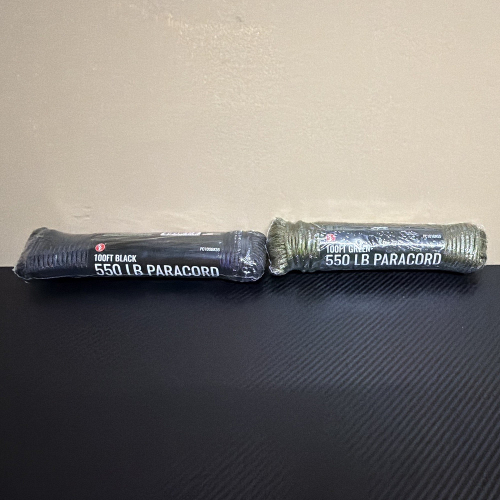 Survivor Series 550lb Paracord 2-Pack 100ft Ea 7-Strand Nylon 5/32″ B/G
