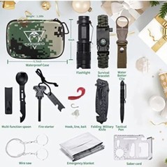 Coogeo Survival Kits 15 In 1 – Great Gifts for Men Dad Husband Camouflage, New