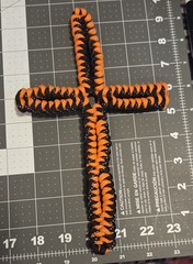 Handmade Cross 550 Paracord XL Black And Orange