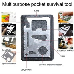 Outdoor Survival Kit 7 in 1,Mini Emergency Gear 8 Piece Set, Black
