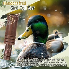 9 Pcs Wooden Bird Call Set for Birdwatchers, Nature Lovers, Realistic Sound