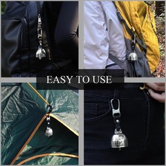 Loud Bear Bell with Silencer | Hiking Accessories | Emergency Whistle & Coppe…