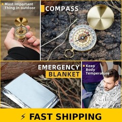 TEIPUERY 57 Pcs Survival Kit for Camping, Hiking, Outdoor Emergency