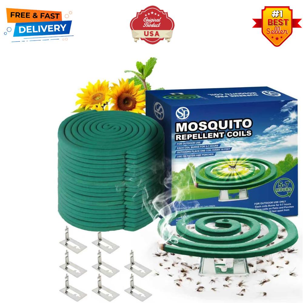 Mosquito Repellent Coils 16 Pack Herbal Outdoor Bug Defense 10ft Protection