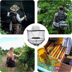 Mosquito Bug Fly Bee Insect Head Face Net Hat Sun Protection Fishing Hiking Caps