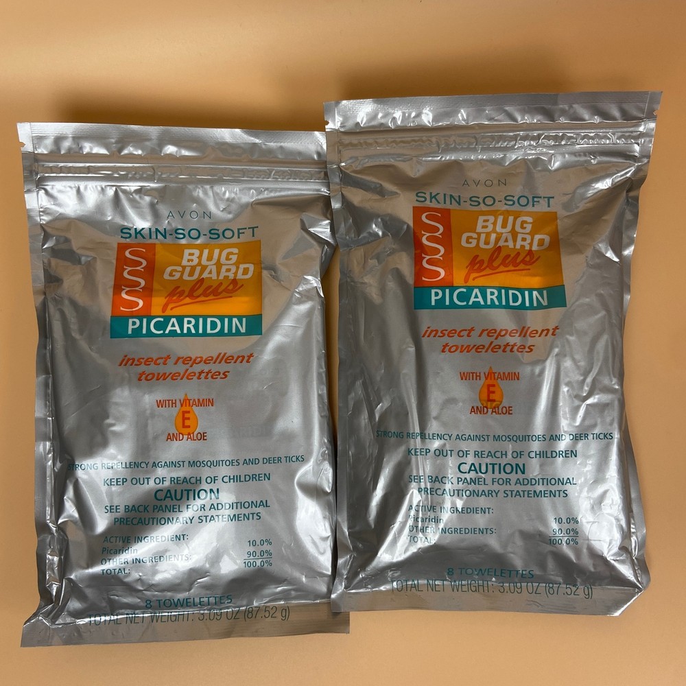2x Avon Skin So Soft Bug Guard Picaridin Towelettes – Pack of 8 each. Brand New