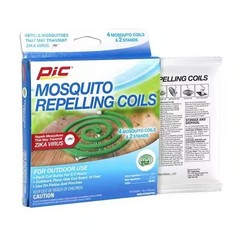 4 Pack PIC Mosquito Repellent Coils Burns 5-7 Hours, Protects Approx 10 ft. Area