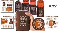 Survival Orange Thermal Blankets [4-Pack] – Waterproof Mylar Emergency Gear