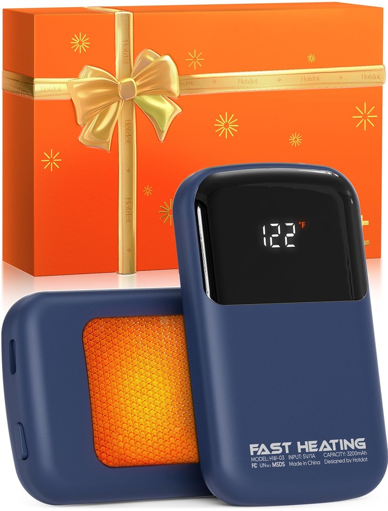AI Hand Warmers Rechargeable 2 Pack, 3 Heat Levels 2-Pack, Blue 2Pack