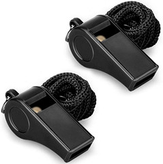 Whistle, 2 Packs Plastic Sports Whistles with Lanyard, Loud Crisp Sound Whistle
