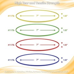 Large Rubber Bands Heavy Duty, 1/2 LB, 7×1/8 inches, 120 Count, Multicolor