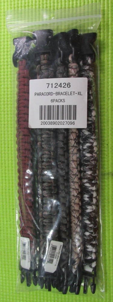Paracord Bracelet x6 Hillman Group 712426 – Extra Large – 6 Piece new T-28