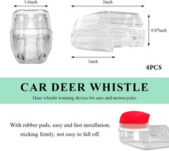 4 PCS Deer Whistles for Car, Deer Warning Whistle Wind Activated Safety Alert Wi