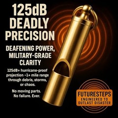 Outdoor Survival Whistle 125db+ Brass Keychain Emergency