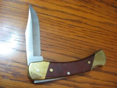 rmk99 Schrade Uncle Henry 8.7″ Folding Knife LB7 USA Wood/Brass Handle VG st135