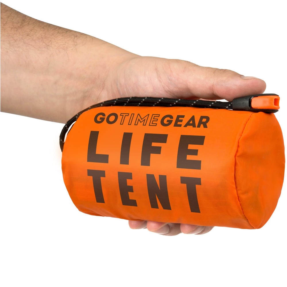 Go Time Gear Ultralight Mylar Survival Tent – Bag Emergency 1 Pack, Orange