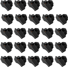 24 Pack 120Db Loud Referee Whistles with Lanyards – Heavy-Duty Black Sports W…