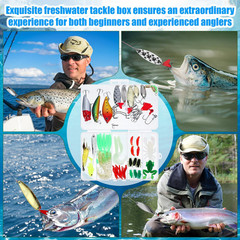 JolliLudo 78 Pcs Fishing Lures Kit with As shown in the figure, multicolored