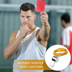 Referee Set Football, Sports Referee Cards with 4 Metal Whistle,…
