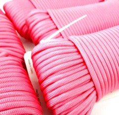 600 Feet Total Six Piece 100 foot each Case Pack PINK 550 Paracord Cord 7 Strand