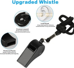Soccer Referee Kit Whistle with Lanyard & Red Yellow Cards for Coaches