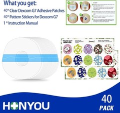 40 Pack G7 Over Patches & Floral Sensor Stickers – Waterproof & Hypoallergenic