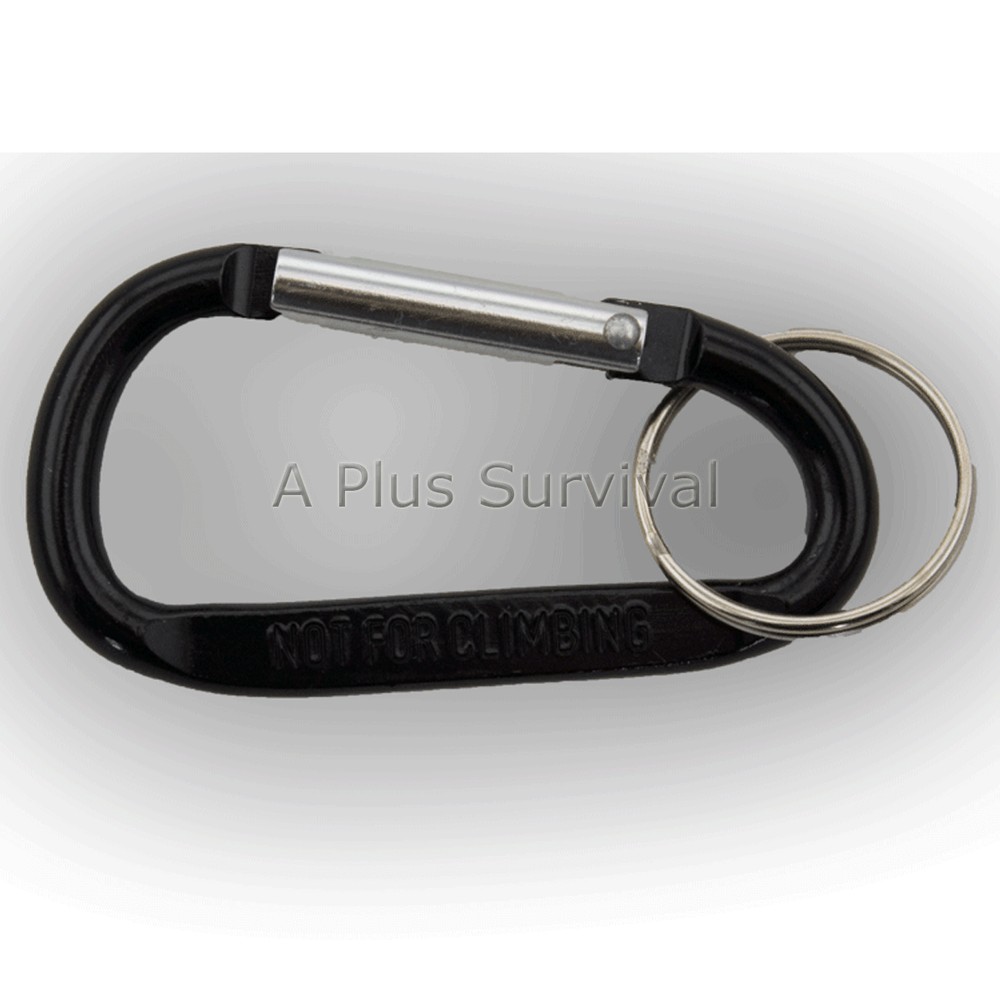 Black 2 Pack Medium Carabiner Keychain for Backpack Belt Camping Survival Kit