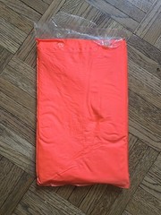 Vintage Adult Orange Vinyl Poncho By Jacob Ash OS New In Plastic 80×50