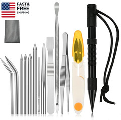 14Pcs Paracord Stitching Set Stainless Steel Lacing Needles FID Knotter Tools w