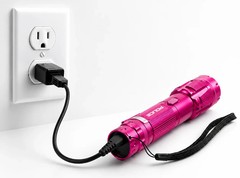POLICE Metal Stun Gun 1159 Max Volt Rechargeable Self Defen LED Flashlight Pink