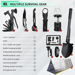 171PCS Survival First Aid Kit with Emergency Gear, MOLLE Nylon Bag for Outdoor