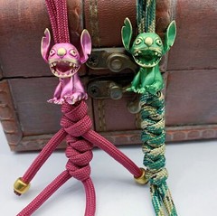 Brass Bead Parachute Cord Knife Lanyard Chinese style (Stitch–Pink Color)