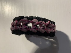 Paracord Survival Bracelet – Black & Pink Camo – Assembled in the USA